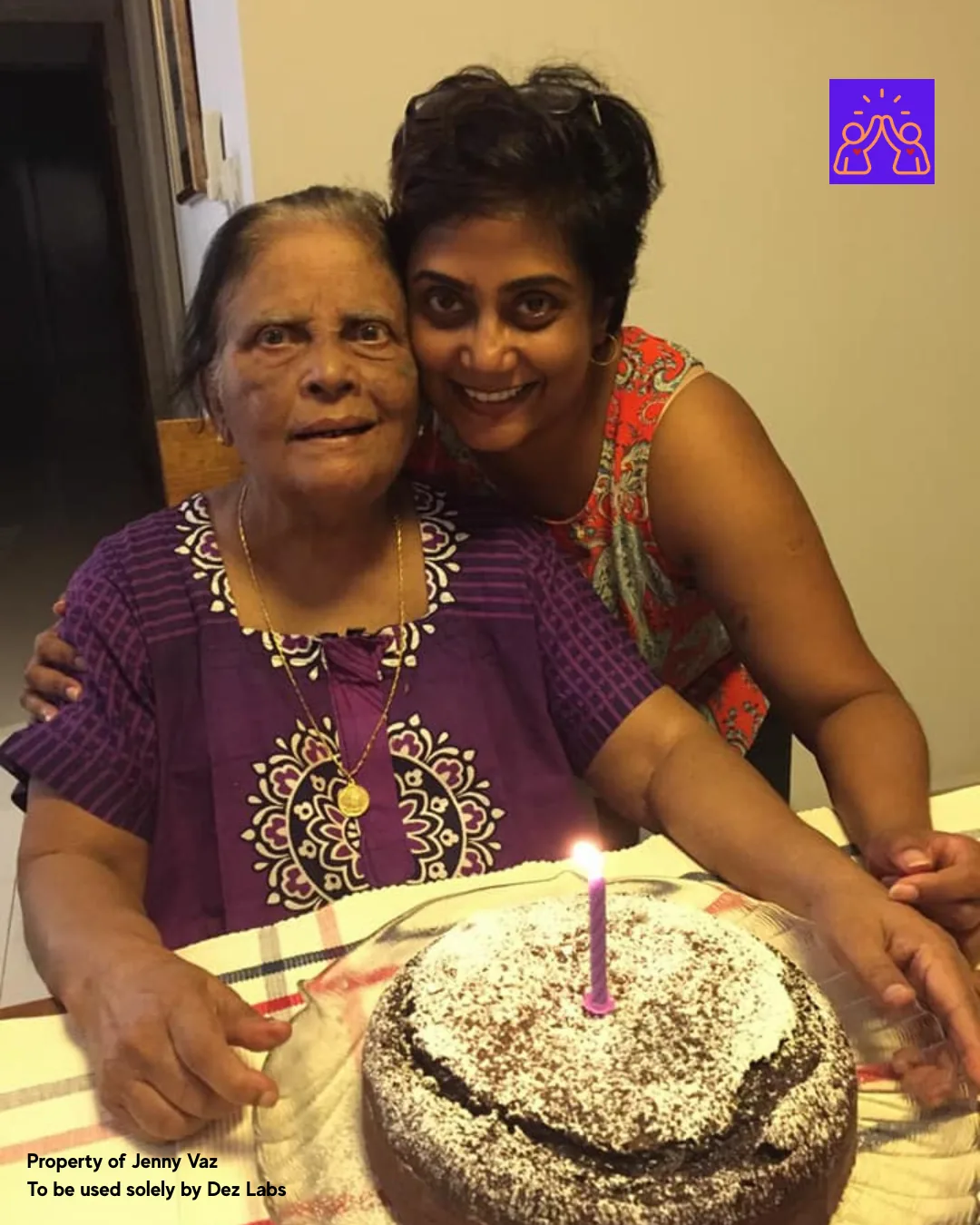 Jenny Vaz and her mom on her 78th birthday