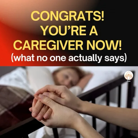 Congrats! You're a caregiver now! (what no one actually says) — hands holding an older hand at a hospital bed